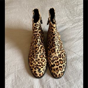 LOFT leopard print calf hair booties